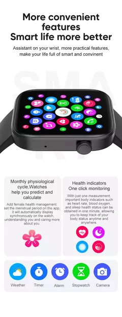 COLMI-P71 Smartwatch para homens e mulheres, chamada por voz, monitoramento de saúde, IP68 impermeável, notificação inteligente, assistente na internet