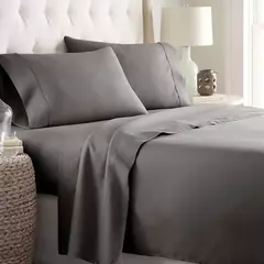 Luxuoso poliéster lençol Set, cama cor sólida Set para quarto ou quarto, 4 pcs na internet