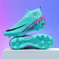 Sapatos de futebol profissional para homens, botas de futebol para meninos, tornozelo, antiderrapante, tênis TF, FG, calçados esportivos confortáveis, unissex, novos - loja online