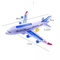 Imagem do Brinquedo eletrônico do avião com música, piloto automático Flash Sound Aircraft, avião de rotação automática, presente educativo para crianças