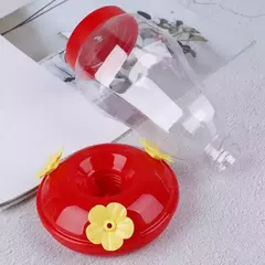 1 pçs novos plástico pássaro alimentador de água garrafa pendurado beija-flor alimentador jardim ao ar livre plástico flor ferro gancho pet pássaro suprimentos - comprar online