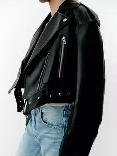 Ailegogo-Jaqueta curta feminina de couro PU falso com cinto, casaco de motociclista, lapela com zíper feminino, outwear solto, primavera, outono na internet