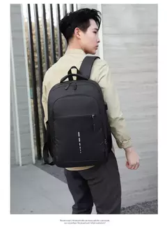 Imagem do Mochila impermeável dos homens Ultra leve saco traseiro para homens mochila livro saco dos homens mochila elegante 15,6 "mochila notebook