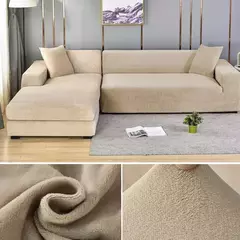Tampa de veludo grosso do sofá para a sala de estar, tampa elástica, sofá de canto em forma L, estiramento, 1,2, 3,4 Seater - Wolf Magazine