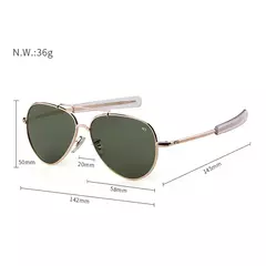 Imagem do AO-Óculos de sol de aviação para homens e mulheres, exército americano, militar, óptico, óculos de direção oval retrô, óculos masculinos, 2022