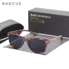 BARCUR Design Madeira Óculos De Sol Homem Natural Noz Óculos De Sol Mulheres Óculos Polarizantes Óculos UV Proteção Eyewear na internet