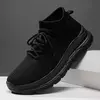 Sapato de meias casual confortável masculino, tênis preto para dirigir, novo,