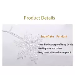 LED Fairy String Luzes De Natal, Floco De Neve Cortina, Guirlanda Impermeável, Festa De Feriado, Decoração De Natal, 3.5m, 2024 na internet