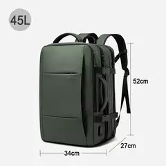 BANGE-Men's Waterproof Expansível Laptop Mochila, Grande Capacidade, Caminhadas Saco De Viagem, Mochilas Masculinas, 17,3";;VERDADEIRO;;"Blue 37L