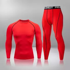Conjunto de Roupa Interior de Compressão Térmica Masculina, Roupa de Treino Apertada, Treino, Corrida, Fitness, Desporto, Ginásio, Roupa Desportiva