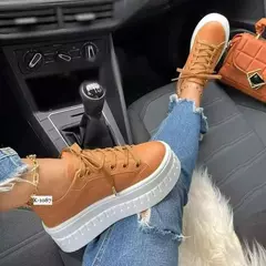 Sapatilhas de salto respirável para mulheres, sapatos casuais vulcanizados, sapatos de caminhada ao ar livre, moda feminina - loja online