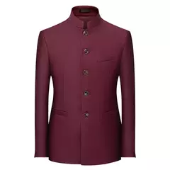 7xl moda masculina gola túnica chinesa terno negócio casual terno jaqueta/masculino fino ajuste de alta qualidade cor pura blazers casaco