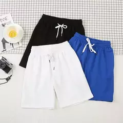 Imagem do Calções de cordão monocromático casual masculino, Ginásio, Desporto, Basquetebol, Corrida, Fitness, Praia, Roupa masculina, Verão, 5XL