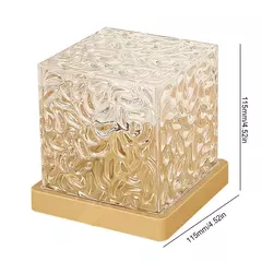 Projetor de ondulação de água rotativo dinâmico, luz noturna, 16 cores, lâmpada de cristal de chama para sala de estar, estudo, quarto, rotação dinâmica na internet