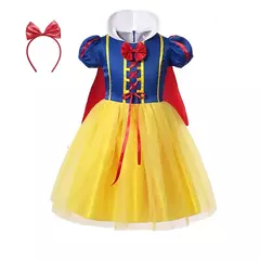 Imagem do Menina belle neve branca vestido crianças natal elegante princesa traje bebê halloween disfarce cosplay festa fantasia 3-10 anos