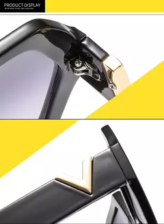 Óculos de sol quadrados retrô para homens e mulheres, marca de luxo, óculos de sol femininos, óculos UV400, moda nova - loja online