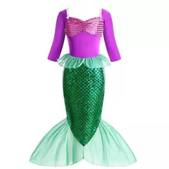 Sereia vestido de festa de aniversário verão menina sereia traje carnaval anime cosplay outfits 2-10 anos crianças fantasia disfarce vestido de baile - Wolf Magazine