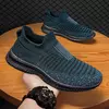 Tênis masculinos confortáveis de malha leve, sapatos de caminhada respiráveis, mocassins casuais, plus size, 49
