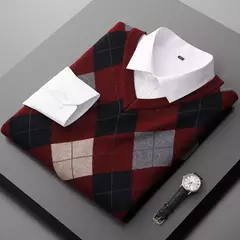 Suéter de malha sem mangas masculino, colete jacquard casual para negócios, plus size 6XL 7XL 8XL, primavera e outono 2022 - comprar online
