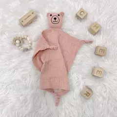 Personalizado Bordado Bebê Consolador, Urso Dormir Cobertor De Segurança, Algodão Musselina Consolador, Nome Nome, Presente do chuveiro do bebê