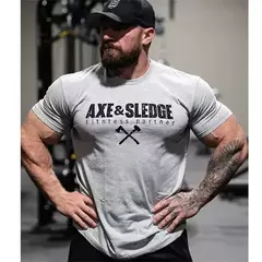 Algodão masculino solto camiseta de grandes dimensões, camiseta de ginástica masculina, streetwear de corrida, roupas fitness, moda esportiva verão, novo - comprar online