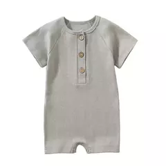 Bebê menino macacão verão wear infantil bebe fina pijamas manga curta macacão com nervuras roupas de malha estiramento da menina outfits playsuit - comprar online