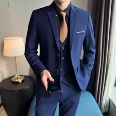Terno de casamento casual de negócios masculino, conjunto de 3 peças, colete e calças masculinas bonitas de banquete, alta qualidade, nova moda, R$ 2020 - comprar online