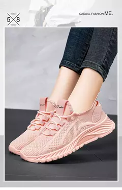Sapatos esportivos respiráveis para mulheres, tênis casuais, mocassins com renda, malha de malha, moda feminina, marca designer, 2024