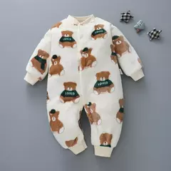 Macacão de flanela macia para bebê recém-nascido, jaqueta infantil para meninas e meninos, macacão de bebê, roupas de primavera e inverno, 0-18 meses - loja online