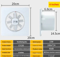 220v ue/reino unido/au 4 "6" exaustor elétrico toalete poderoso extrator mudo parede do agregado familiar cozinha inbline duto ventilador de ventilação - loja online