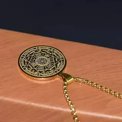 Colares com pingente de selo dos 7 arcanjos, para homens, selo de salomônio, talismã espiritual, amuleto de proteção, joias de aço inoxidável - Wolf Magazine