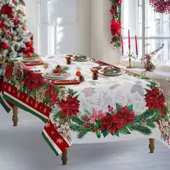 Feliz natal à prova dwaterproof água poliéster impresso retangular toalha de mesa festa decoração mesa de café toalha de mesa de férias decoração - loja online