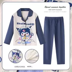 Sanrio Cinnamon Kuromi Pijama infantil, pijama solto, cardigã casual, manga longa, minha melodia, roupas de anime kawaii, gola aleta - loja online