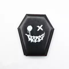 Estilo escuro caixão design moeda bolsa padrão de halloween embreagem zíper carteira couro do plutônio na moda bolsa - Wolf Magazine