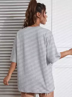 Camiseta de algodão de manga curta feminina, estampa fitness, extragrande, casual, solta, jogando jogadores na Mona Lisa - Wolf Magazine