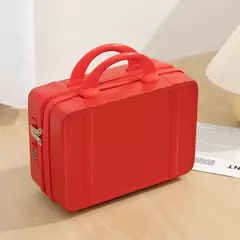 Imagem do Mão estilo japonês com alça na bagagem, cosméticos para maquiagem, bolsa organizadora de viagem com protetores metálicos 14";;VERDADEIRO;;"Black