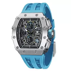 Tsar bomba tonneau relógios masculinos cristal de safira relógio de pulso vermelho à prova dwaterproof água cronógrafo data luxo presente natal para homem - Wolf Magazine