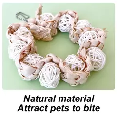 1pc bola de rattan em forma redonda pássaro balanço brinquedo agarrar mordida brinquedo suporte moagem dentes pendurado mastigar brinquedos para animal de estimação pássaro papagaio gaiola decoração - Wolf Magazine
