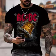 Camiseta personalizada impressa em 3D para música rock, casual confortável, hip-hop, manga curta, tendência da moda verão
