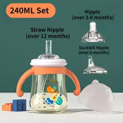 Multi-Purpose Baby Bottle, Water Cup Set, Silicone Chupeta, grande capacidade, PP, suprimentos de alimentação, 300ml