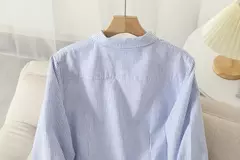 Camisa Oxford feminina casual de algodão, blusa e tops para senhora, camisas listradas brancas e azuis, roupa de boa qualidade, nova, outono 2022 - comprar online