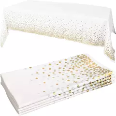 Toalha De Mesa Descartável De Plástico Impermeável, Tampa De Mesa Retangular, Pano De Ponto De Ouro, Decoração De Festa De Casamento E Aniversário na internet