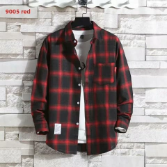 2020insplaid camisa masculina estilo hong kong outerwear coreano na moda versátil manga longa topo para homens da moda na internet