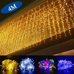 Guirlanda de luz LED ao ar livre para pátio, luzes de Natal, fadas, cortina de luz, rua, casamento, decoração do jardim - comprar online