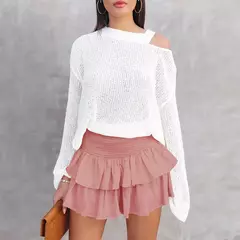 Mini-saia linha A feminina, cintura baixa, fina, monocromática, que combina tudo, casual, doce, sexy, streetwear de moda feminina, verão, Y2K - Wolf Magazine