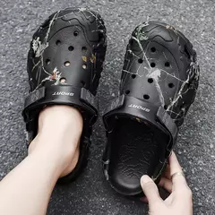 Sandálias planas para homens, chinelos masculinos de jardim, sandálias plataforma, tênis masculinos, chinelos ao ar livre, tamancos domésticos, sapatos de verão, 2024