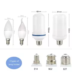 Emulação LED Dinâmica Flame Light, Lâmpada De Milho, Lâmpada De Efeito Flickering, Lâmpadas Criativas, Decoração De Casa, E14, E27, B22, AC 85-265V - Wolf Magazine