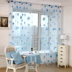 Tule Floral em Cortinas Puras, Tratamento Janela, Painel Persianas, Sala de estar, Quarto, Cozinha, Sombra, Roxo, Peônia - loja online