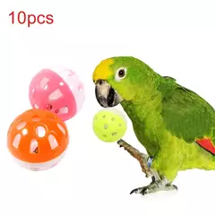 10 pçs animal de estimação papagaio brinquedo colorido oco rolamento sino bola pássaro brinquedo periquito cockatiel papagaio mastigar gaiola brinquedos divertidos suprimentos para pássaros de estimação na internet