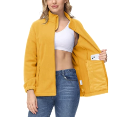 Tacvasen jaquetas de flanela de inverno das mulheres completa zip up jaqueta de lã quente casaco com zíper bolso jaqueta casual streetwear outwear feminino na internet